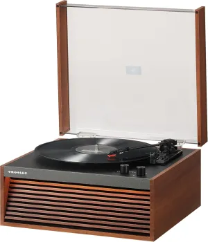 Crosley CR6237AFT-NA Dean 3-Speed Bluetooth in/Out Vinyl Record Player Turntable with Built-in Speakers, LED Lights and Detachable Legs, Natural
