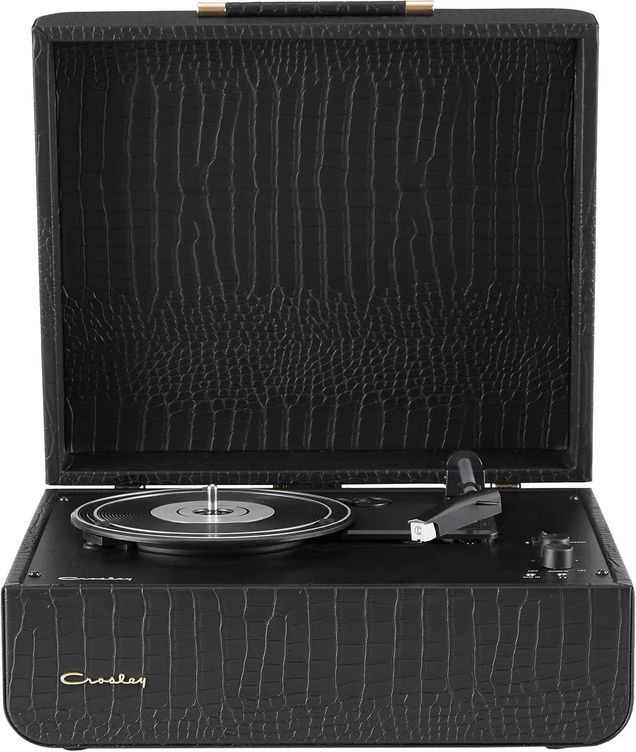 Crosley CR6255A-BC Mercury Vintage 3-Speed Bluetooth in/Out Turntable with Built-in Speakers, Black Crocodile