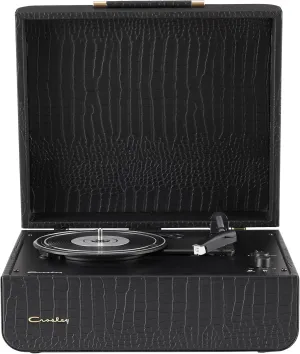Crosley CR6255A-BC Mercury Vintage 3-Speed Bluetooth in/Out Turntable with Built-in Speakers, Black Crocodile