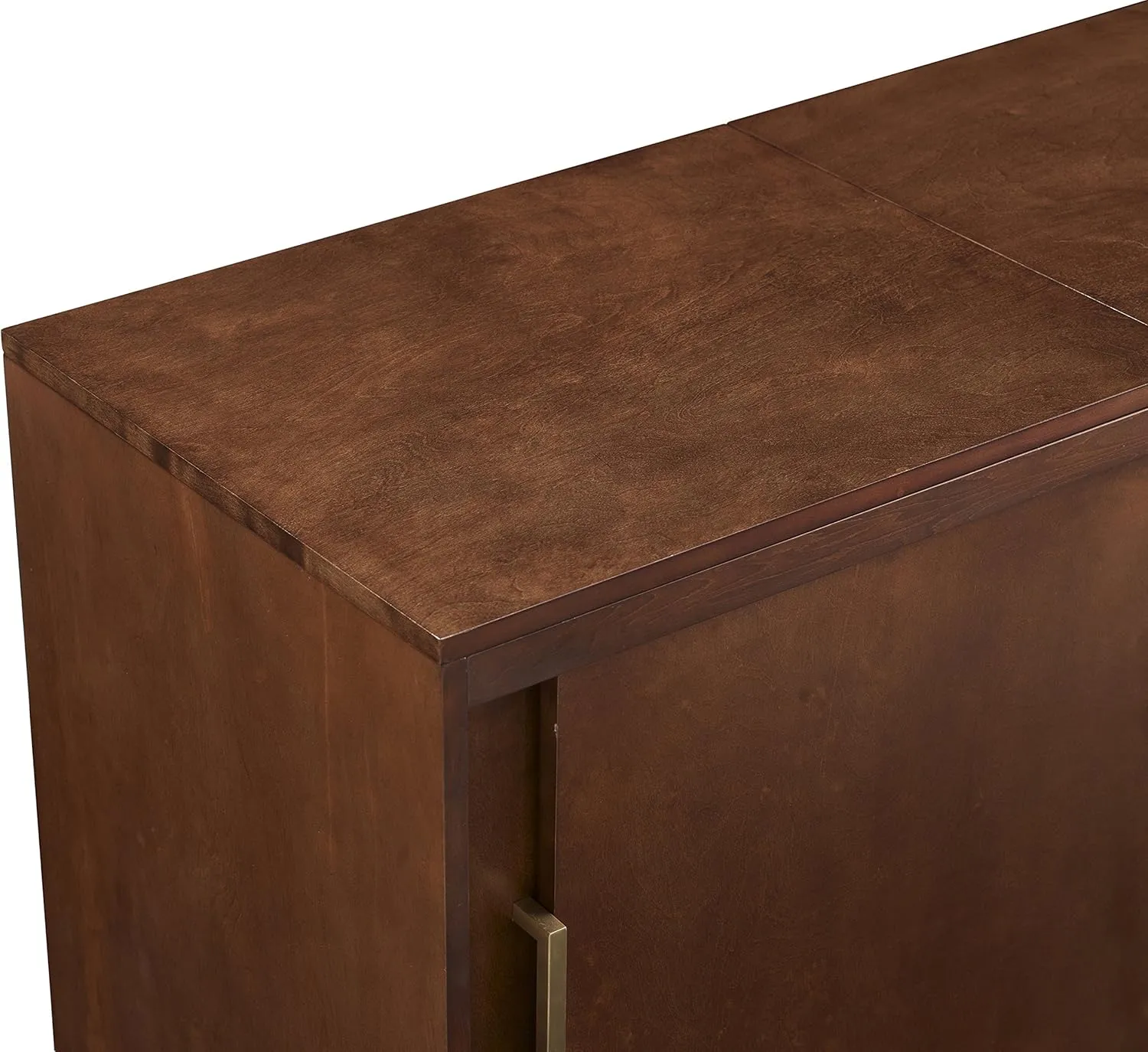 Crosley Furniture Everett Media Console and Record Player Stand with Storage for Vinyl Records, Mahogany