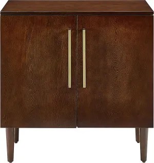 Crosley Furniture Everett Storage Cabinet and Record Player Stand with Vinyl Records Holder, Mahogany