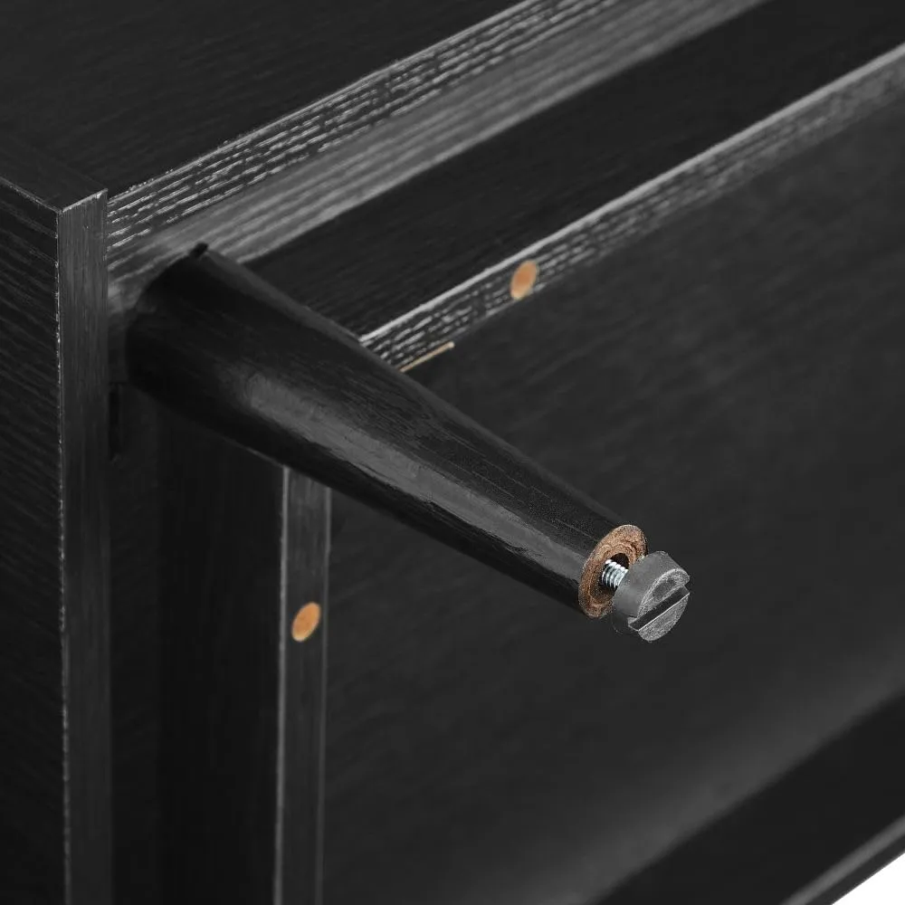 Crosley Furniture Liam 2-Piece Turntable Record Player Stand and Vinyl Storage, Mid Century Modern, Black