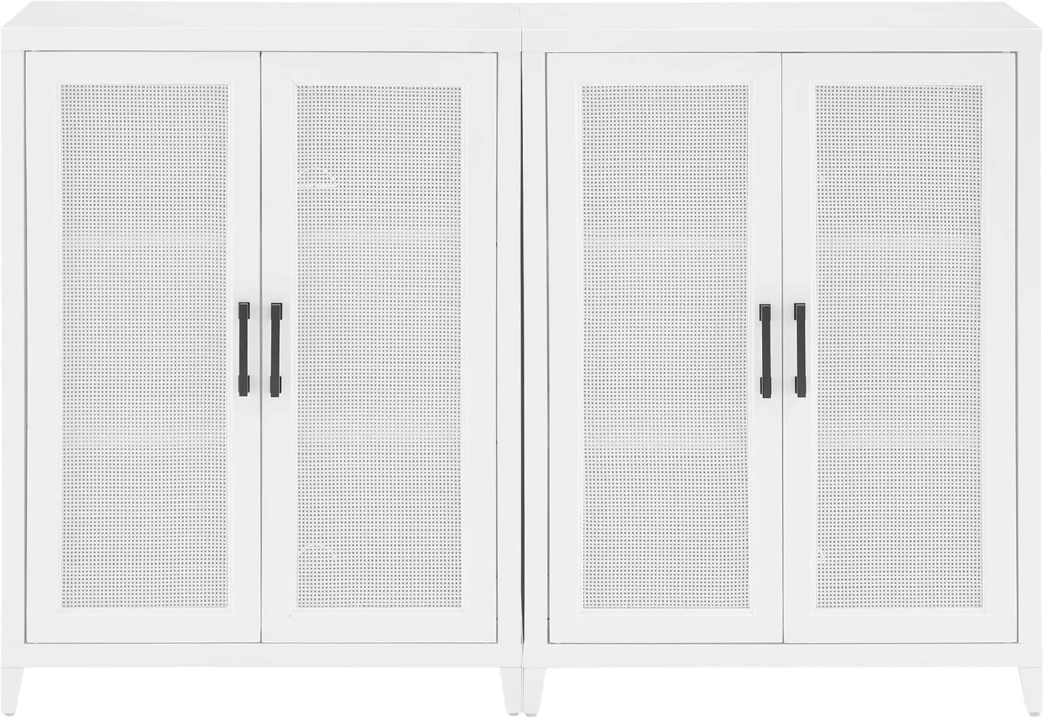 Crosley Furniture Milo 2-Piece Entertainment Center TV Stand, Media Console, Vinyl Record Storage, White