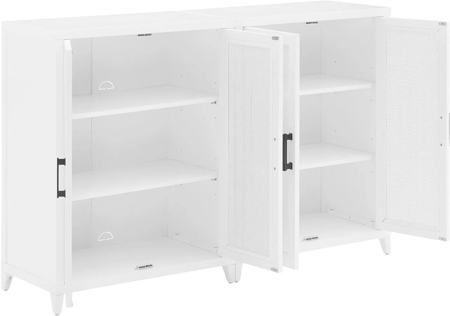 Crosley Furniture Milo 2-Piece Entertainment Center TV Stand, Media Console, Vinyl Record Storage, White