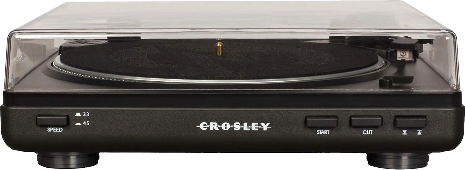 Crosley T400D-BK Fully Automatic Bluetooth 2-Speed Turntable Record Player with Built-in Preamp, Black