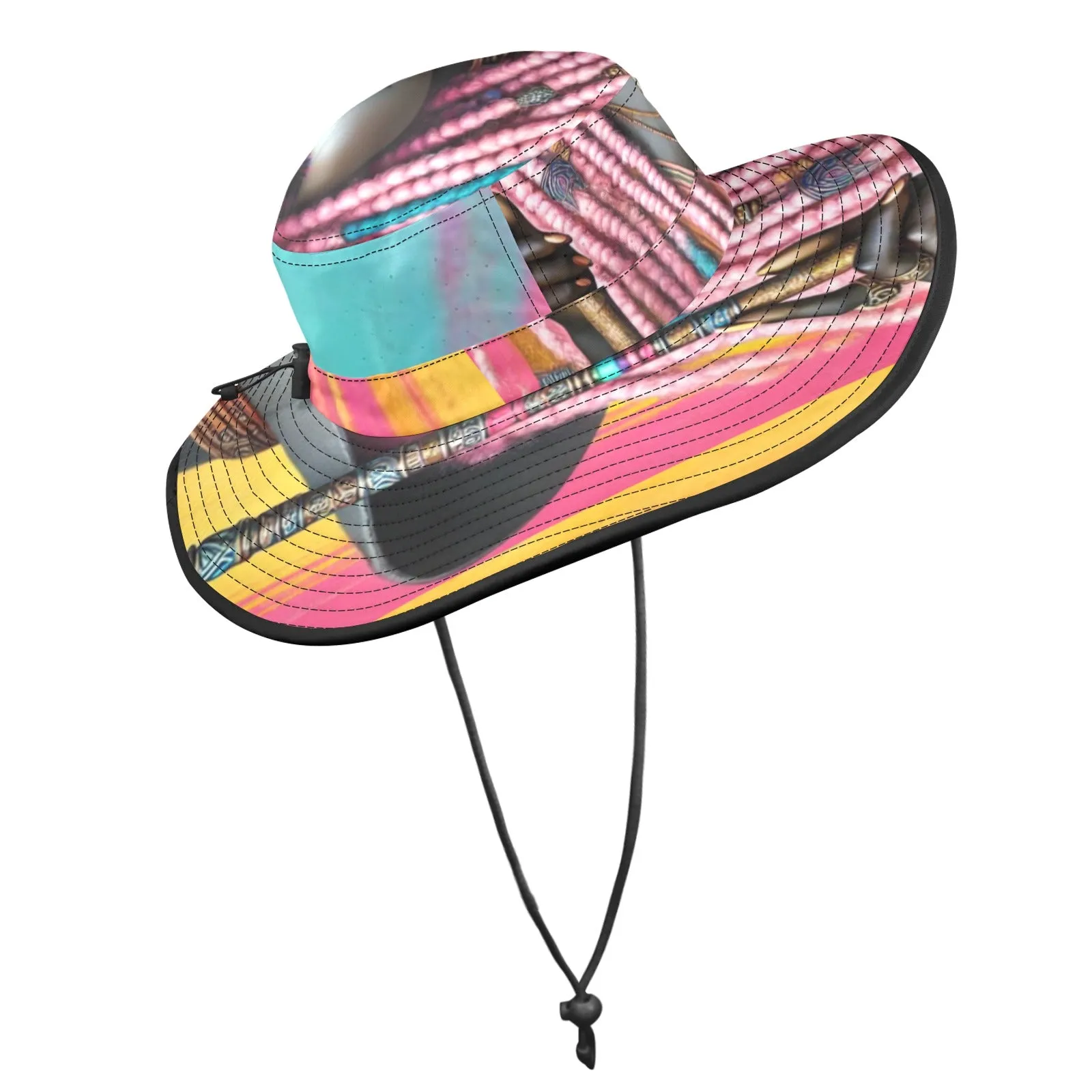Cultural Elegance Wide.Brim Hat Wide Brim Bucket Hat