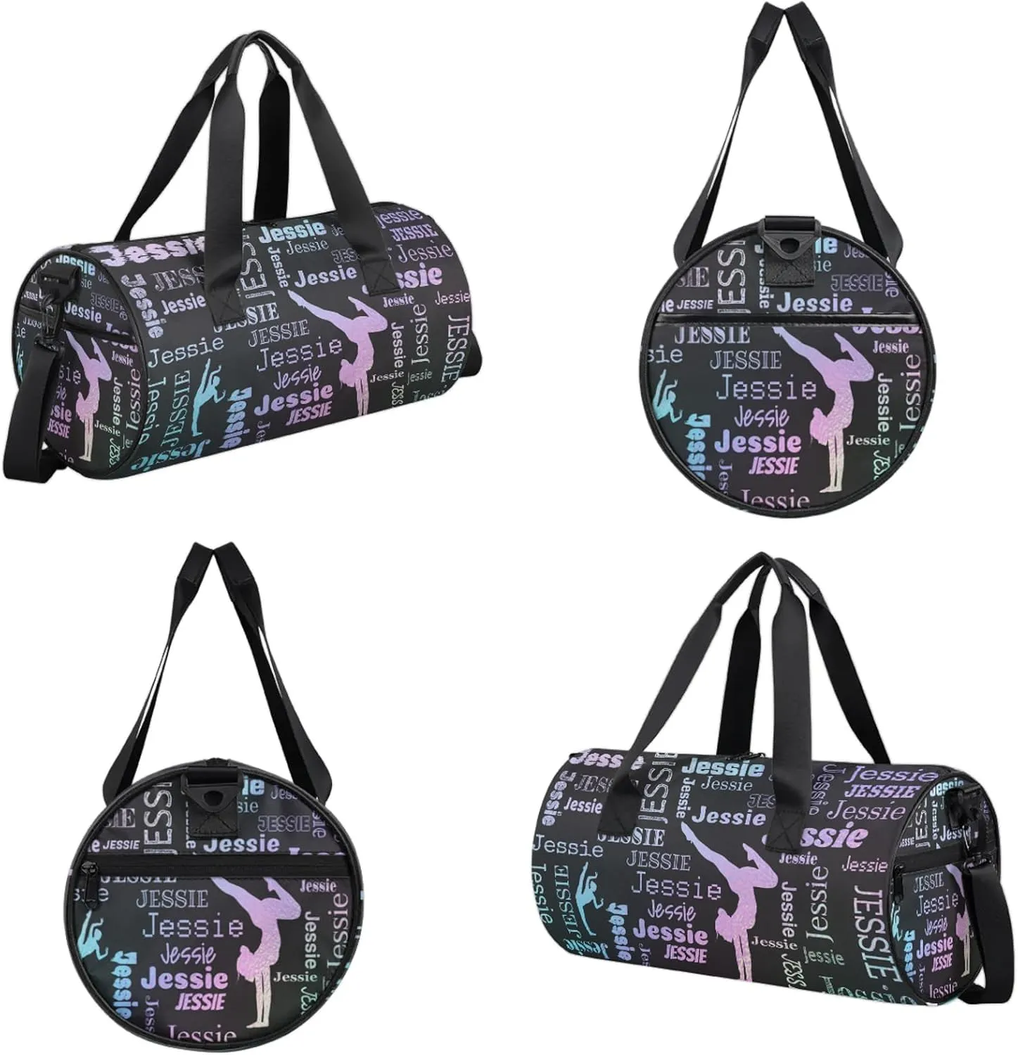 Custom Gymnastics Duffel Bag Personalized Sports Bag with Name Overnight Weekender Duffel Bag Customized Gym Sport Gifts for Women Men, Blue Purple