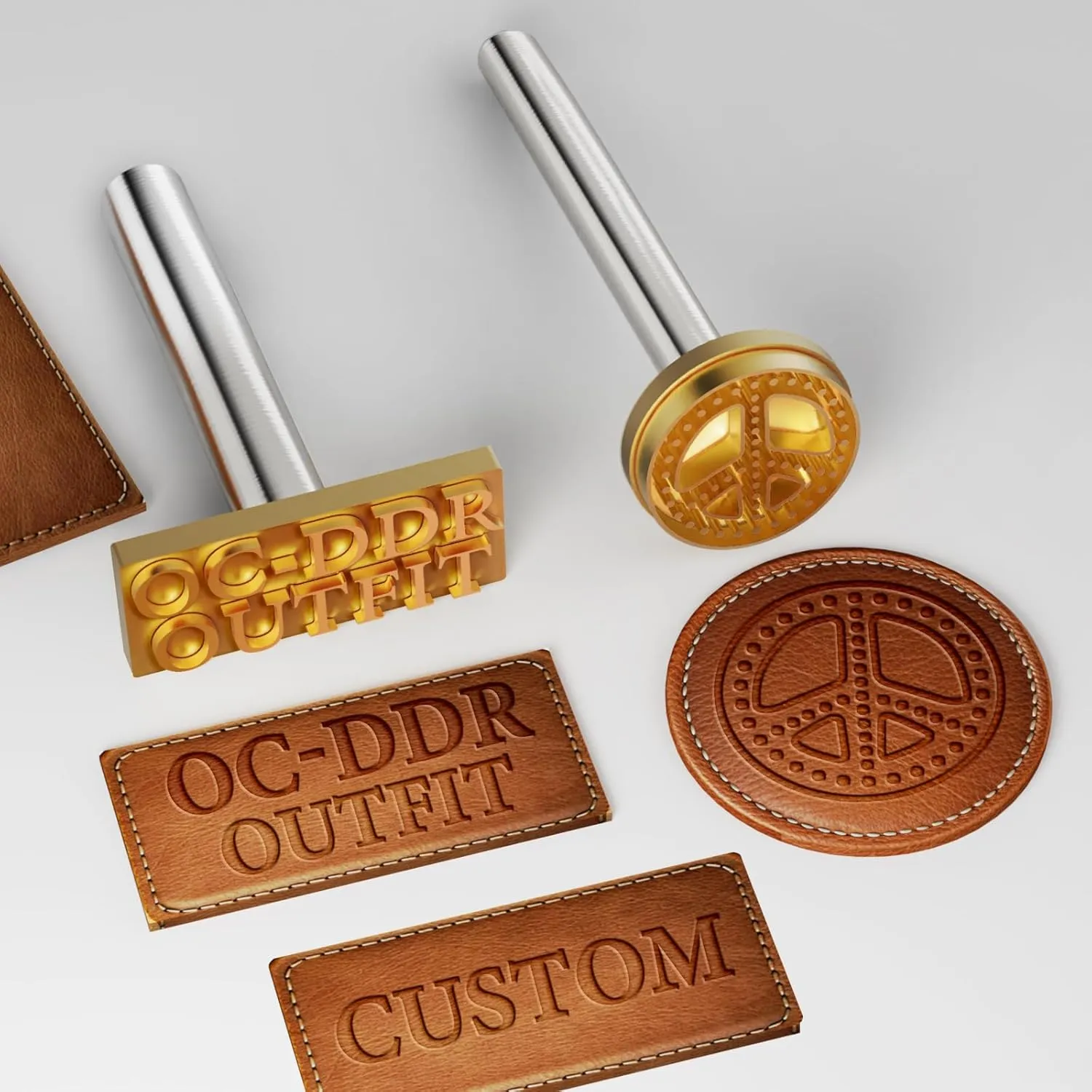 Custom Logo Leather Stamp Personalized Embossing Stamp Leather Stamping Kit Custom Makers Mark Stamps for Leather-1 inch