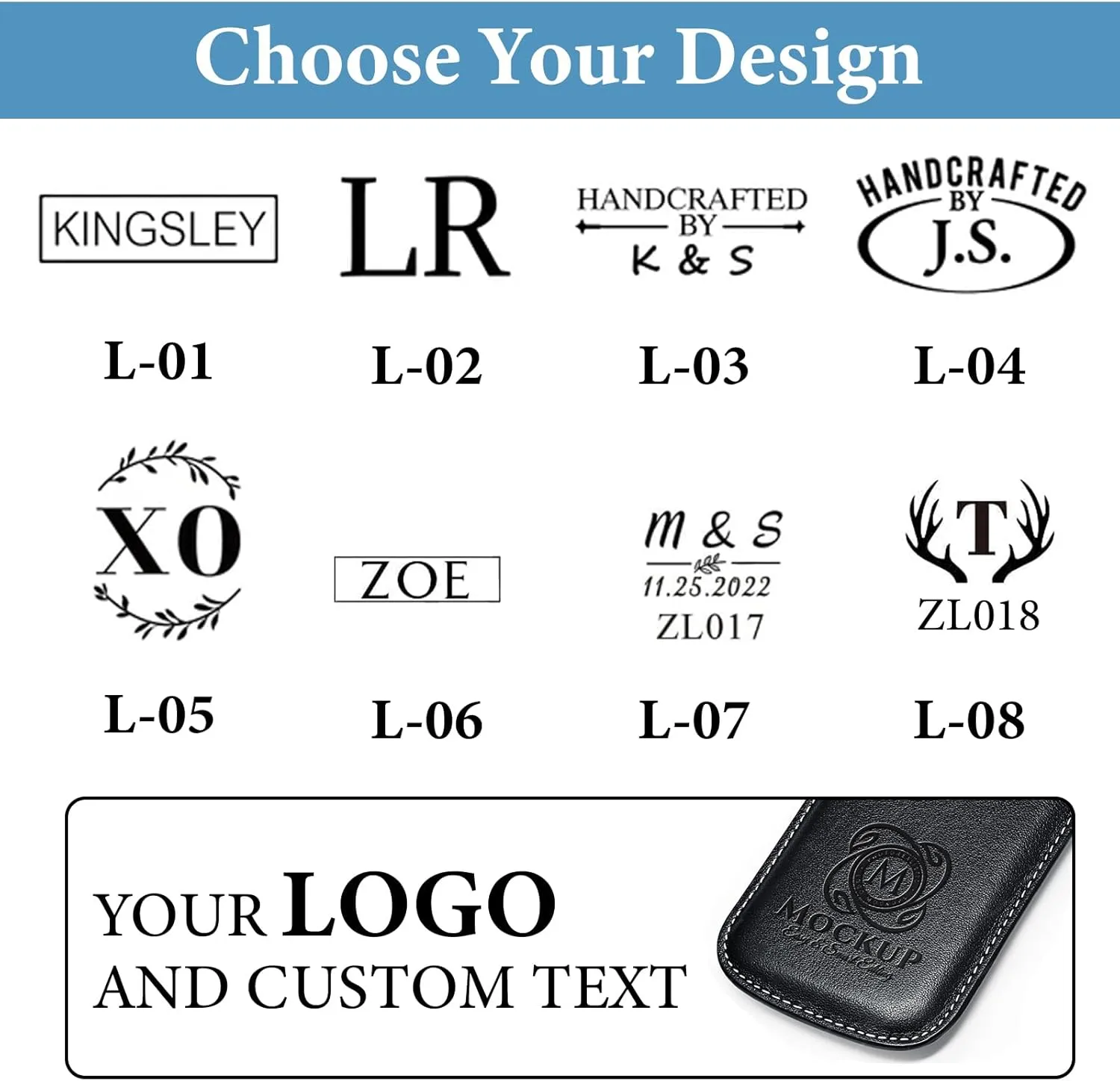 Custom Logo Leather Stamp Personalized Embossing Stamp Leather Stamping Kit Custom Makers Mark Stamps for Leather-1 inch