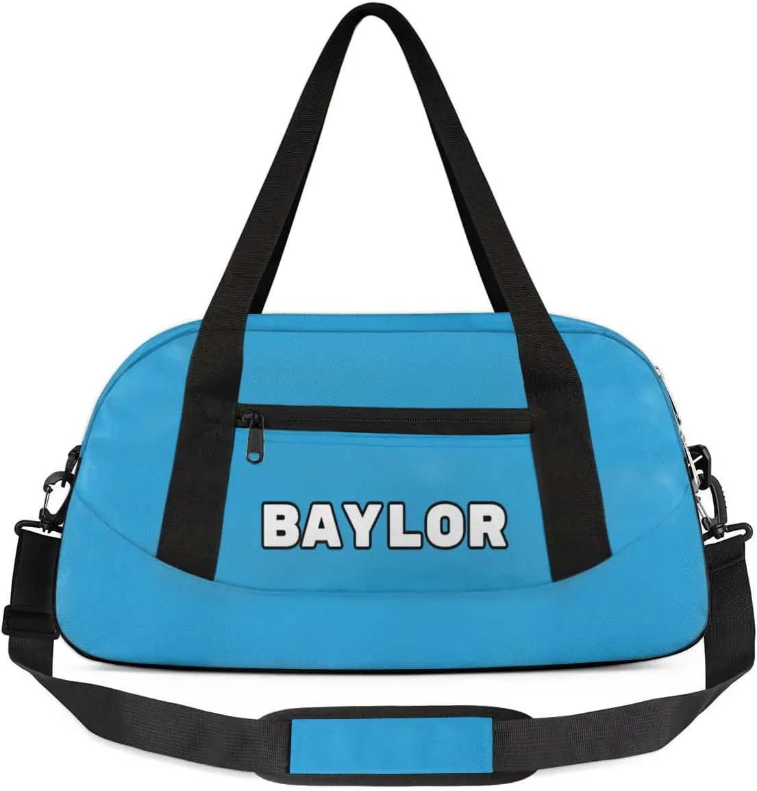 Custom Sport Gym Bag, Personalized Name Overnight Duffel Bag for Boys Girls Dance Weekender Bags Travel Tote Bag, Blue D