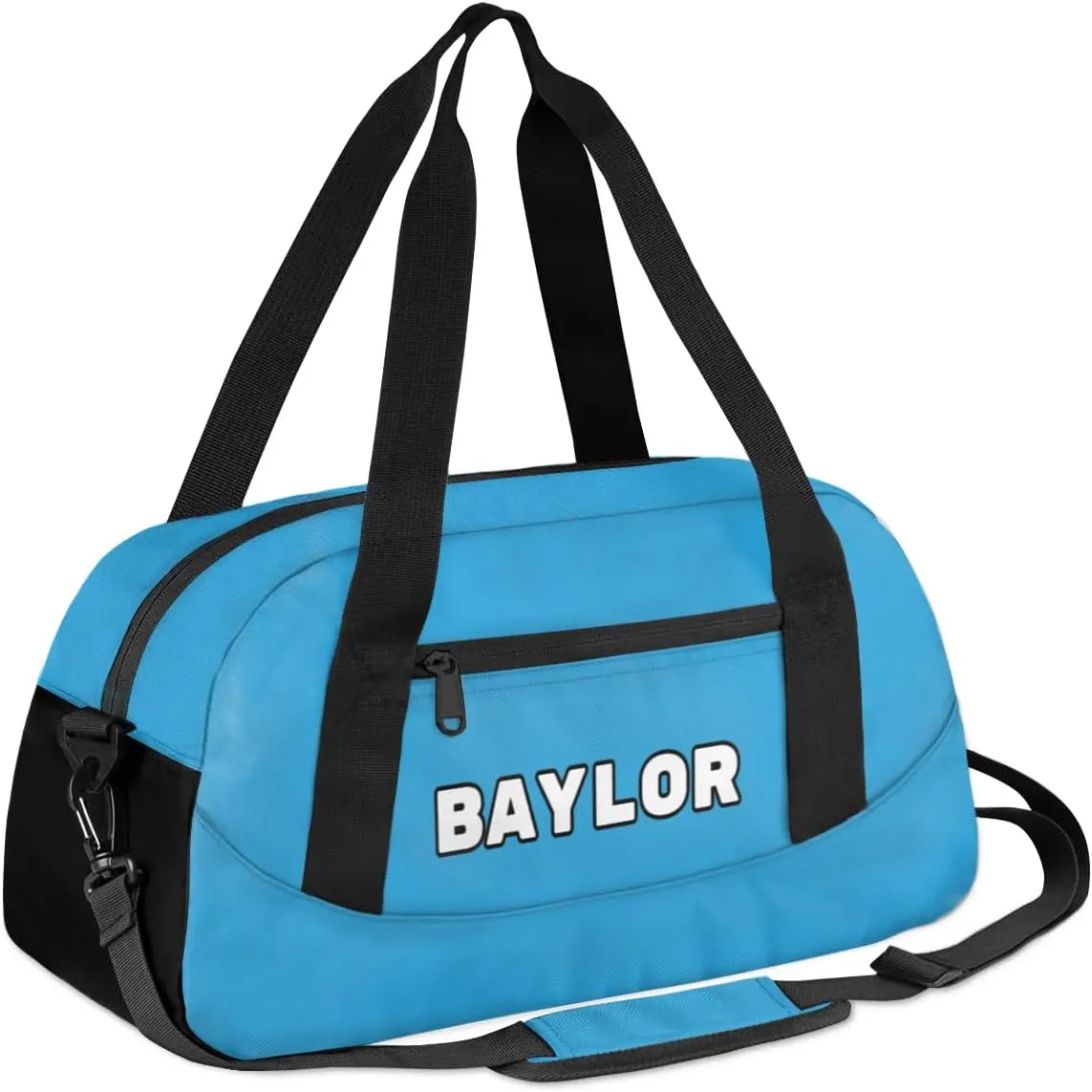 Custom Sport Gym Bag, Personalized Name Overnight Duffel Bag for Boys Girls Dance Weekender Bags Travel Tote Bag, Blue D