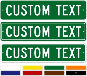Custom Street Sign, Road and Address Sign, 8 Colors, Reflective Option, Mounting 4x18 Inch, Thick Rust-Free AlumaBond, USA Made by My Sign Center, (Classic)