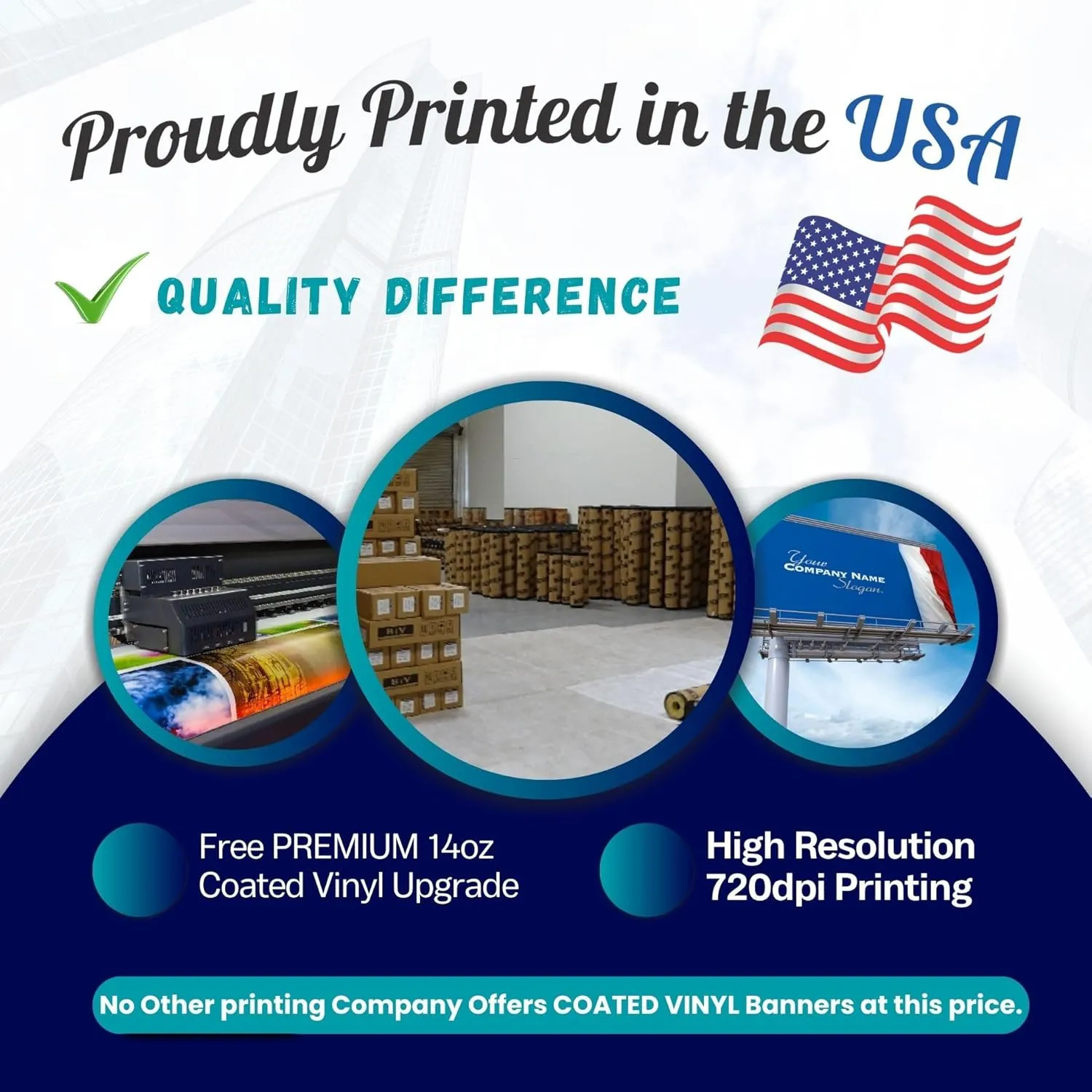 Custom Vinyl Banner, 14oz Premium Coated Vinyl, Full Color, indoor/outdoor Heavy Duty Sign, Design Online or Print Your Design file. 1 Sided (4 X 40 ft (H X W))