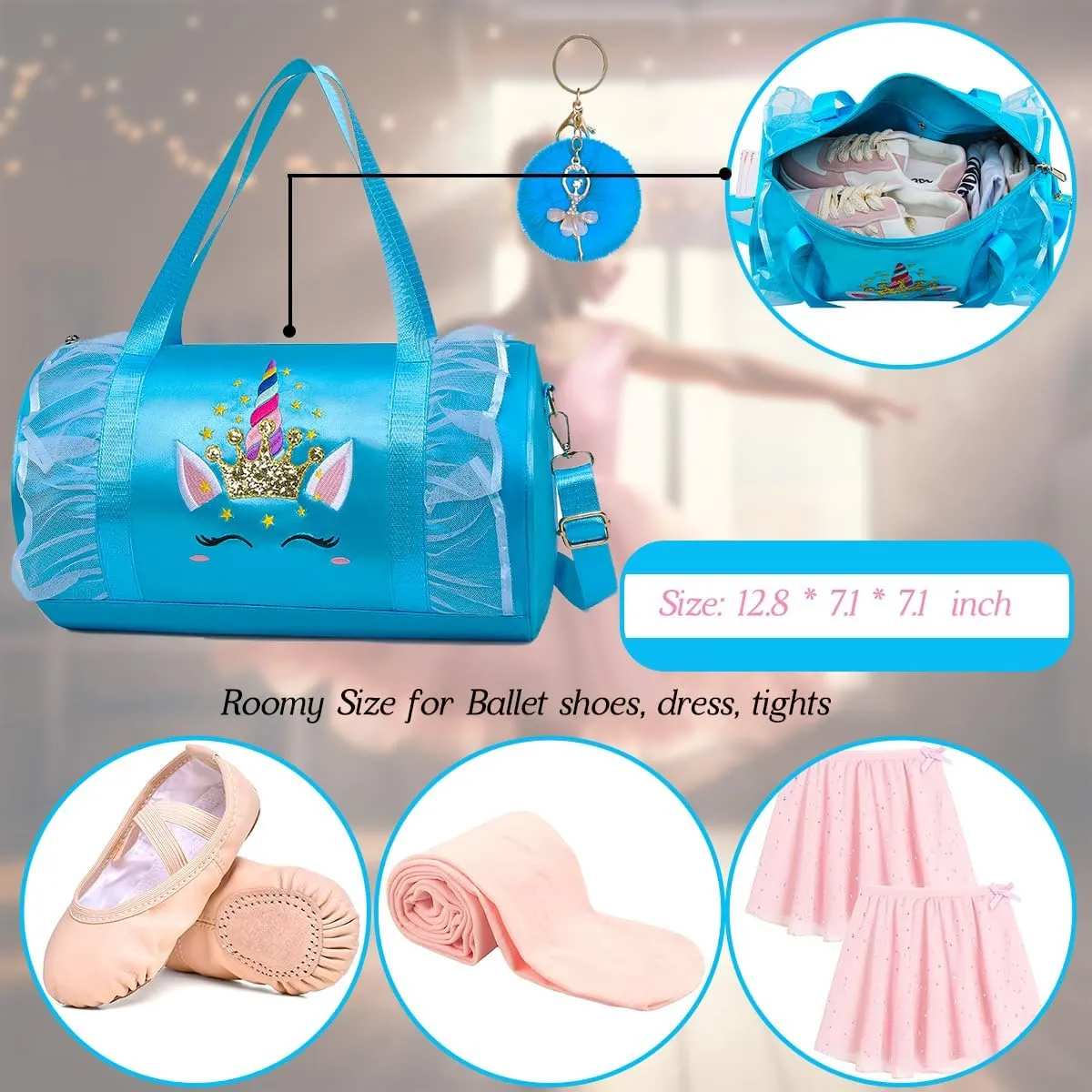 Cute Ballet Dance Bag Princess Backpack Pink Shoulder Bag Girls