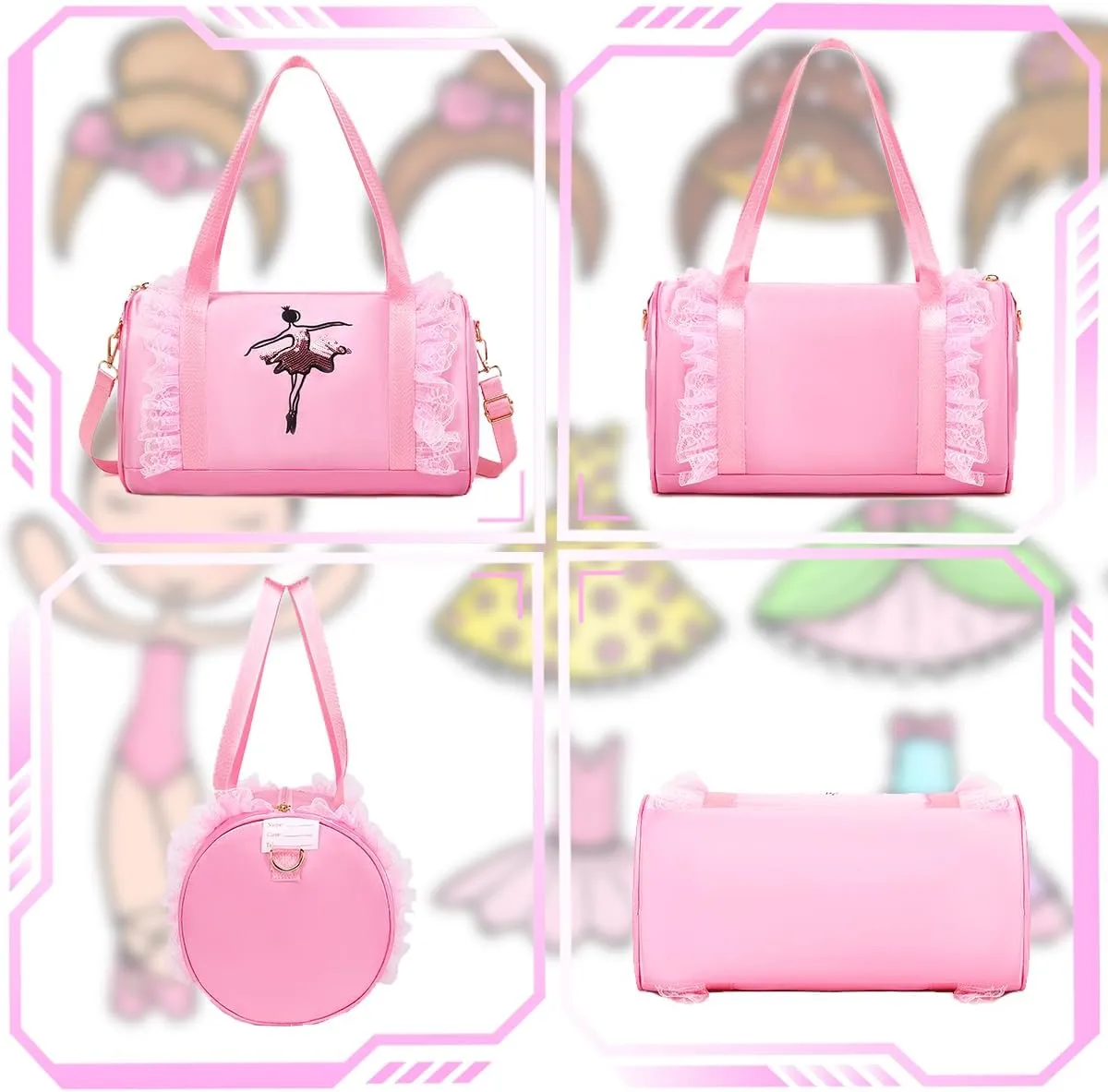 Cute Ballet Dance Bag Princess Backpack Pink Shoulder Bag Girls