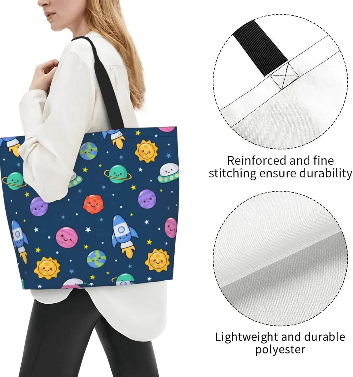 Cute Cartoon Rat Tote Bag Shopping Bag Portable Handbags Tote Shoulder Bucket Bags for Women