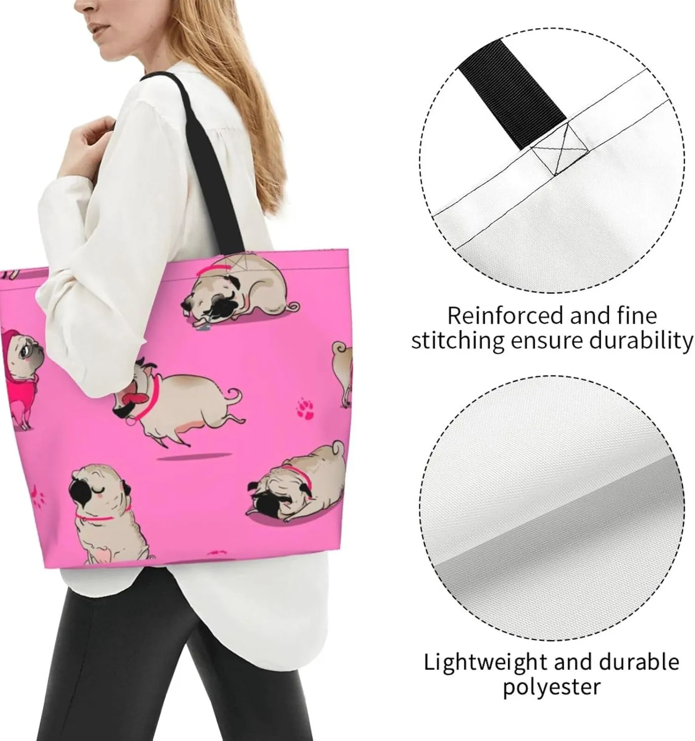 Cute Cartoon Rat Tote Bag Shopping Bag Portable Handbags Tote Shoulder Bucket Bags for Women