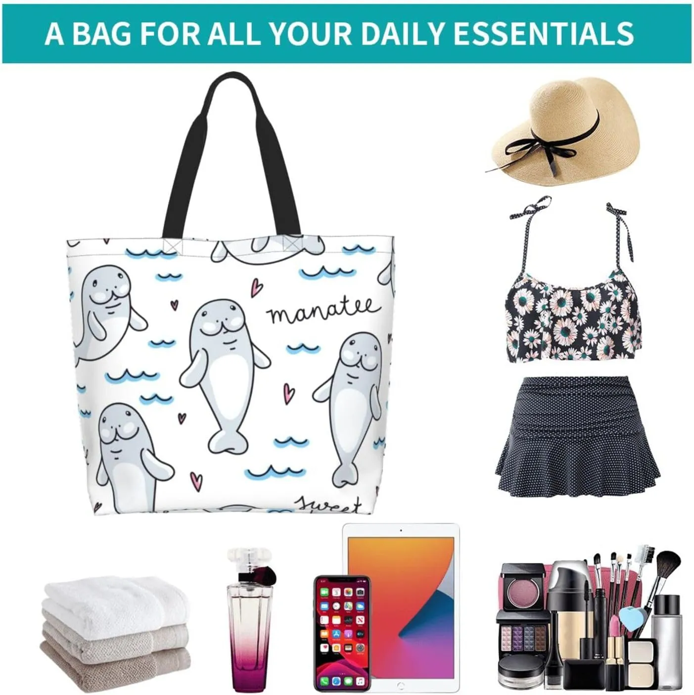 Cute Cartoon Rat Tote Bag Shopping Bag Portable Handbags Tote Shoulder Bucket Bags for Women