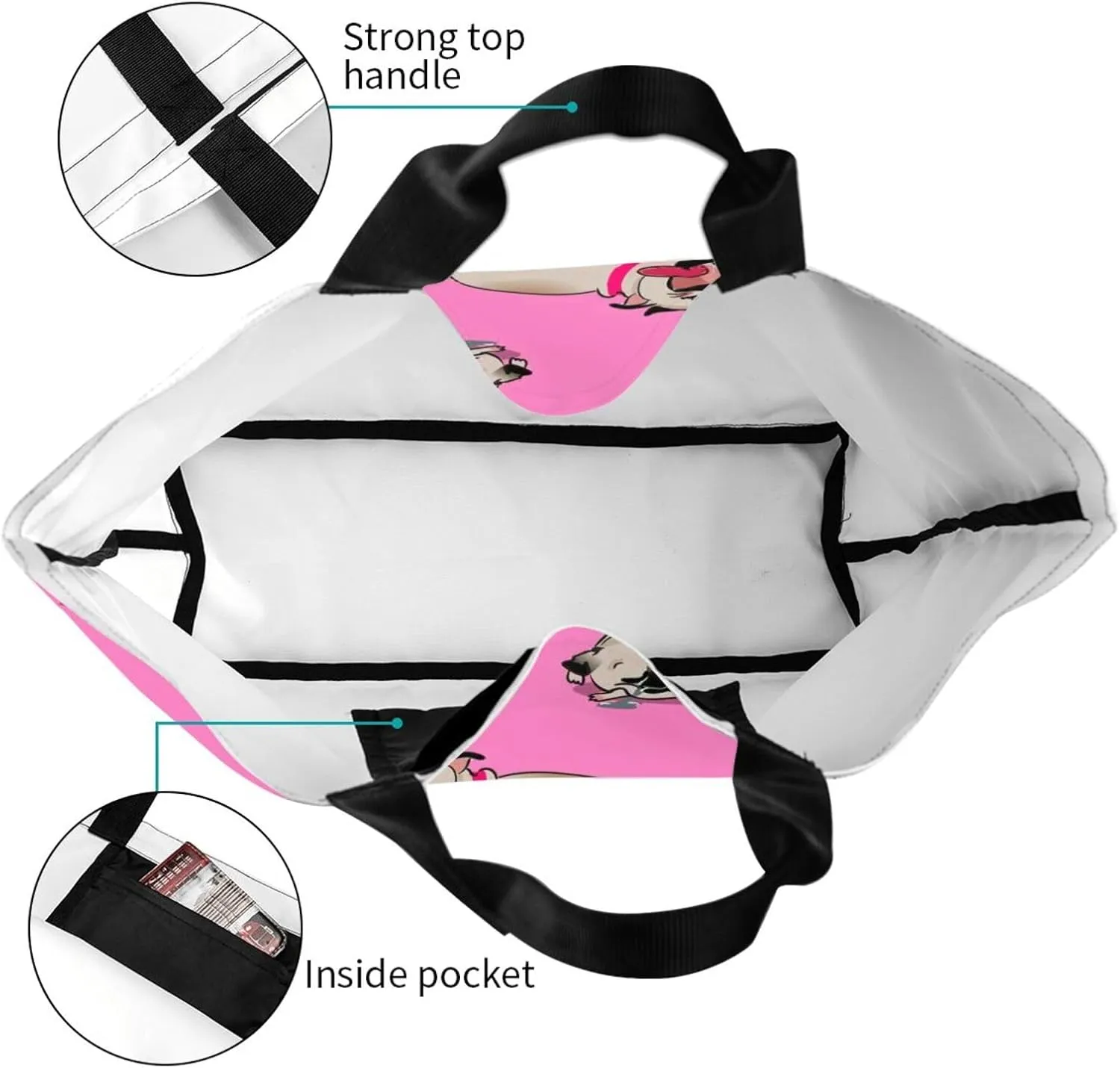 Cute Cartoon Rat Tote Bag Shopping Bag Portable Handbags Tote Shoulder Bucket Bags for Women