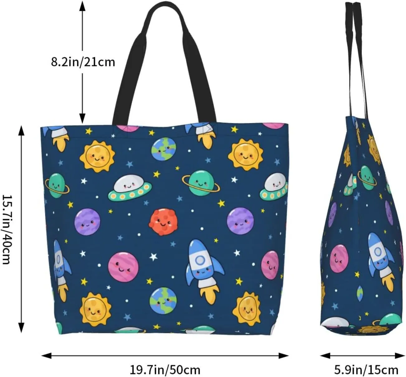 Cute Cartoon Rat Tote Bag Shopping Bag Portable Handbags Tote Shoulder Bucket Bags for Women