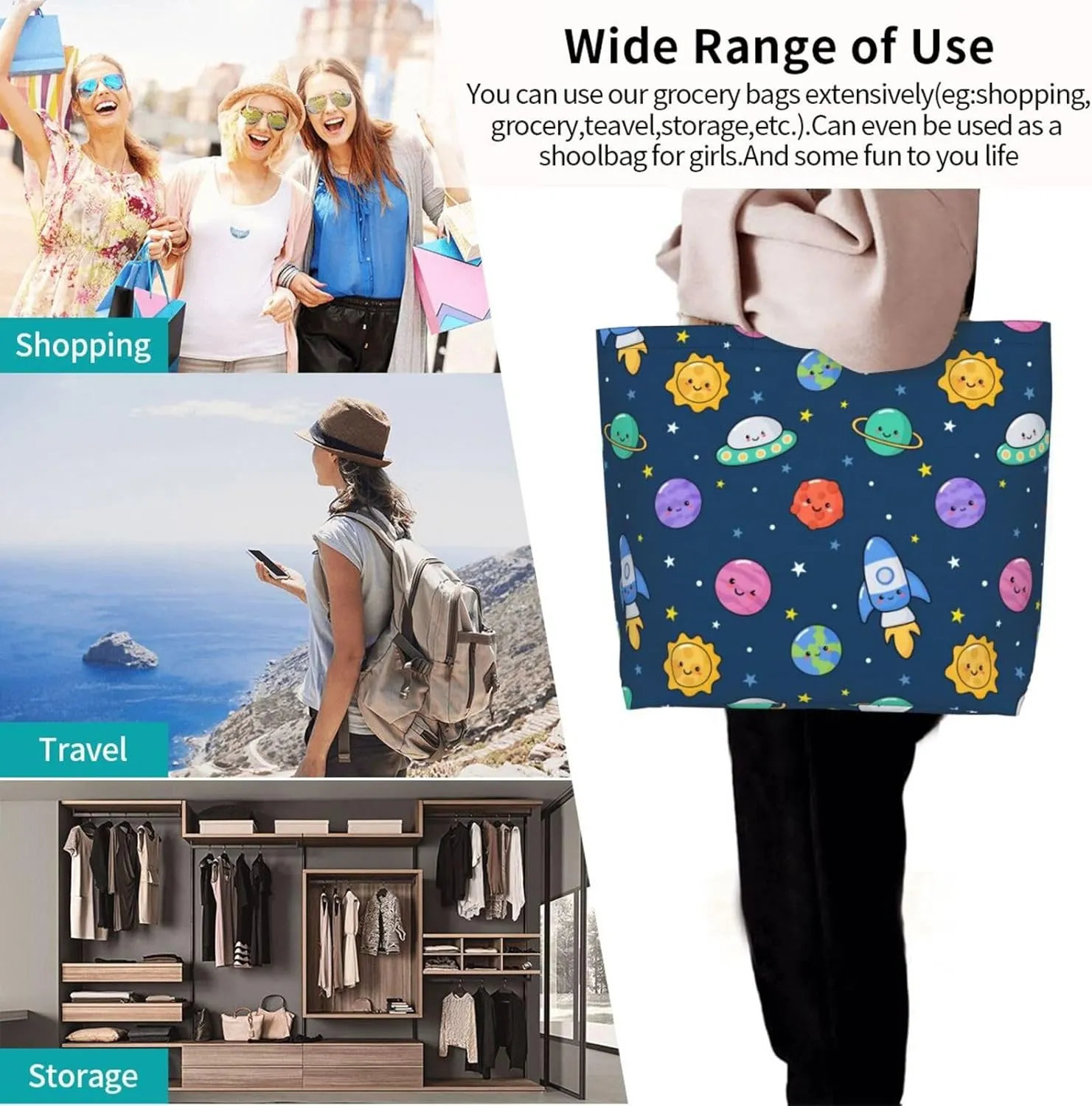 Cute Cartoon Rat Tote Bag Shopping Bag Portable Handbags Tote Shoulder Bucket Bags for Women