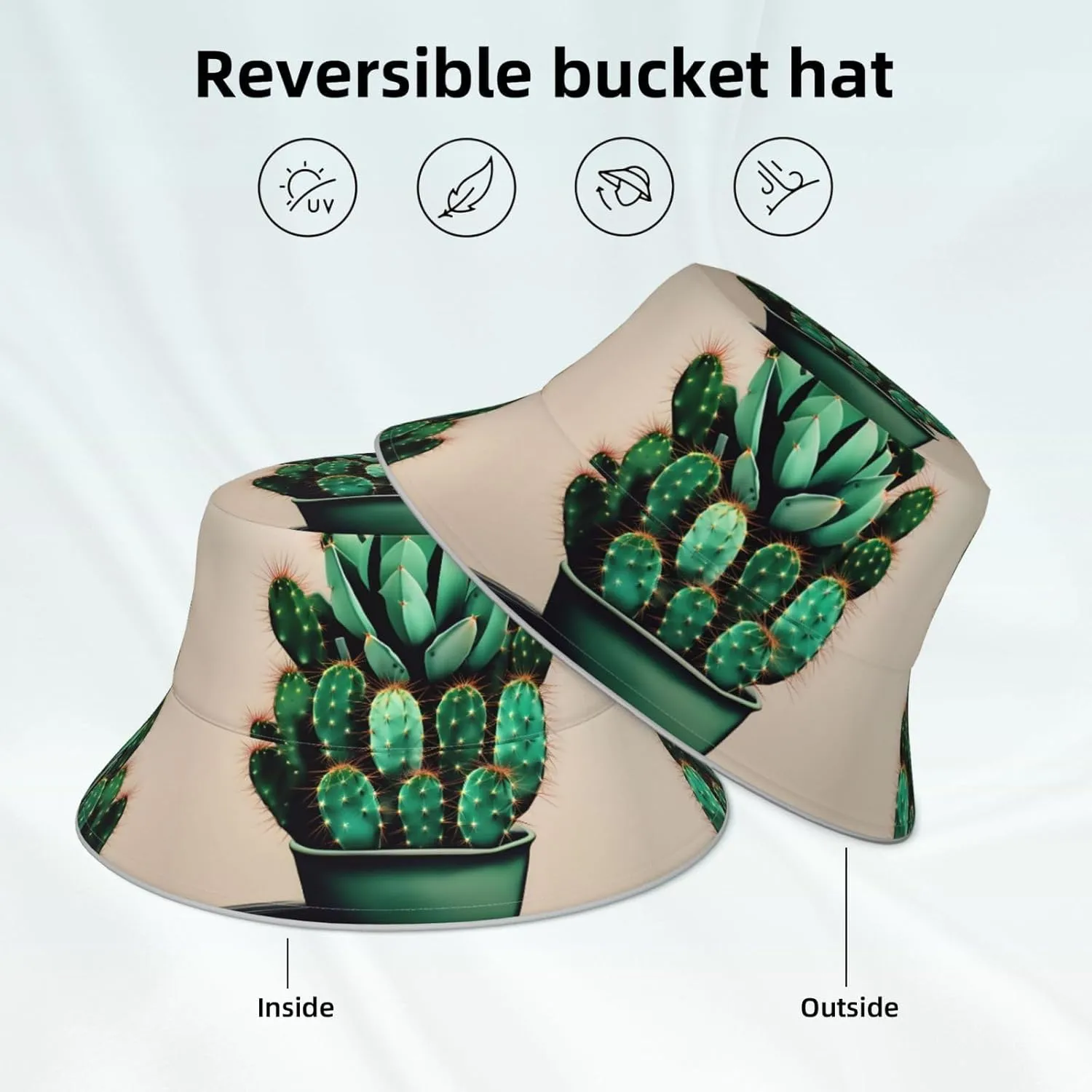 Cute Deer Print Bucket Hat for Women and Men Packable Travel Summer Beach Hat Sun Hats Hiking Hat