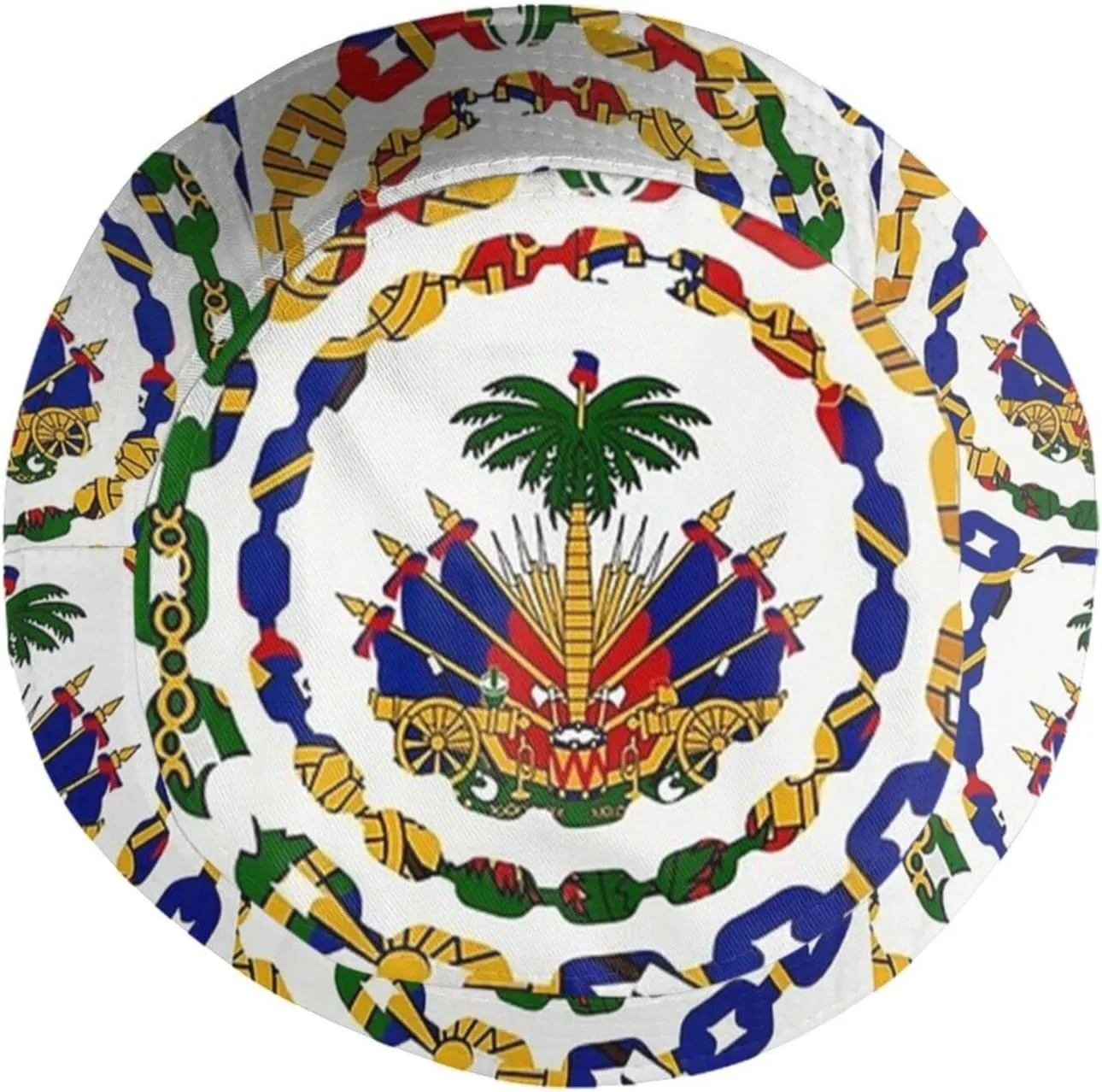 Cute Haiti Flag Bucket Hat Packable Wide Brim Sun Protection Hats Outdoor Haitian Fisherman Hats for Men and Women