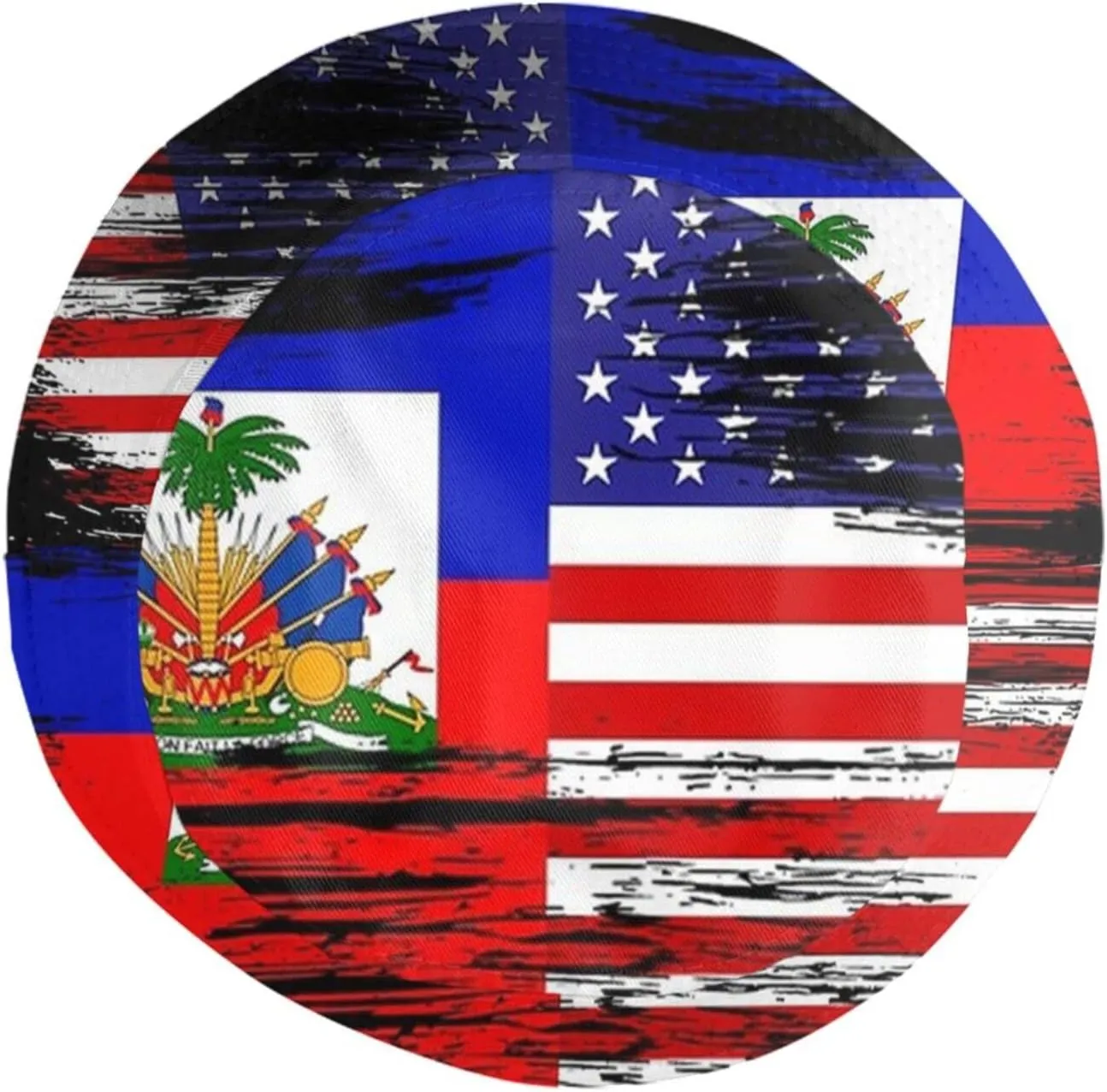 Cute Haiti Flag Bucket Hat Packable Wide Brim Sun Protection Hats Outdoor Haitian Fisherman Hats for Men and Women