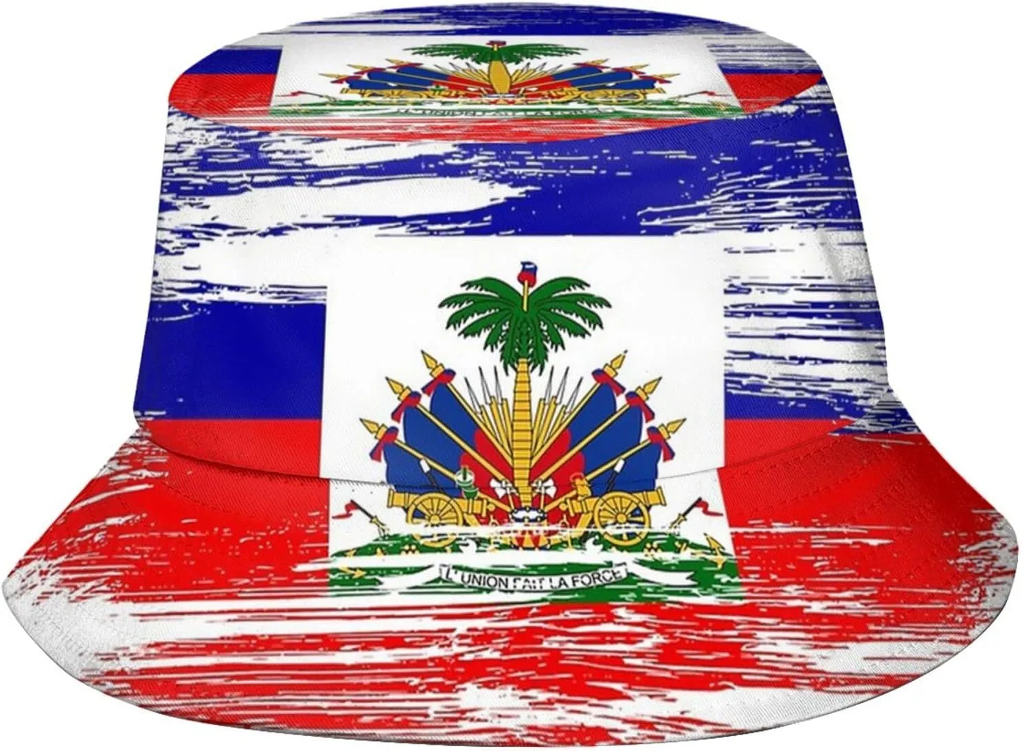 Cute Haiti Flag Bucket Hat Packable Wide Brim Sun Protection Hats Outdoor Haitian Fisherman Hats for Men and Women