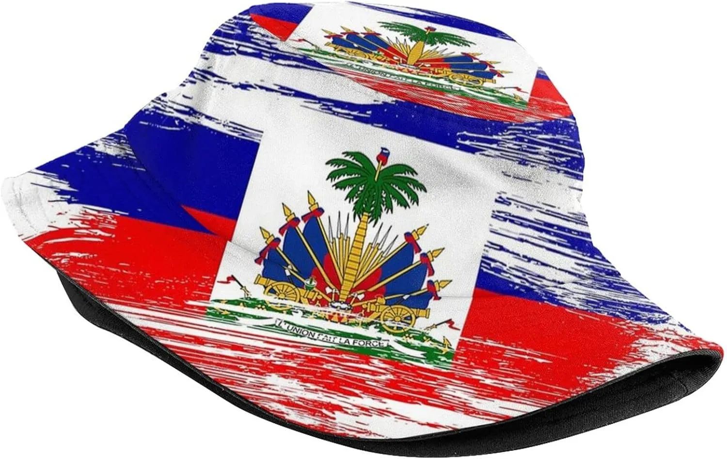 Cute Haiti Flag Bucket Hat Packable Wide Brim Sun Protection Hats Outdoor Haitian Fisherman Hats for Men and Women