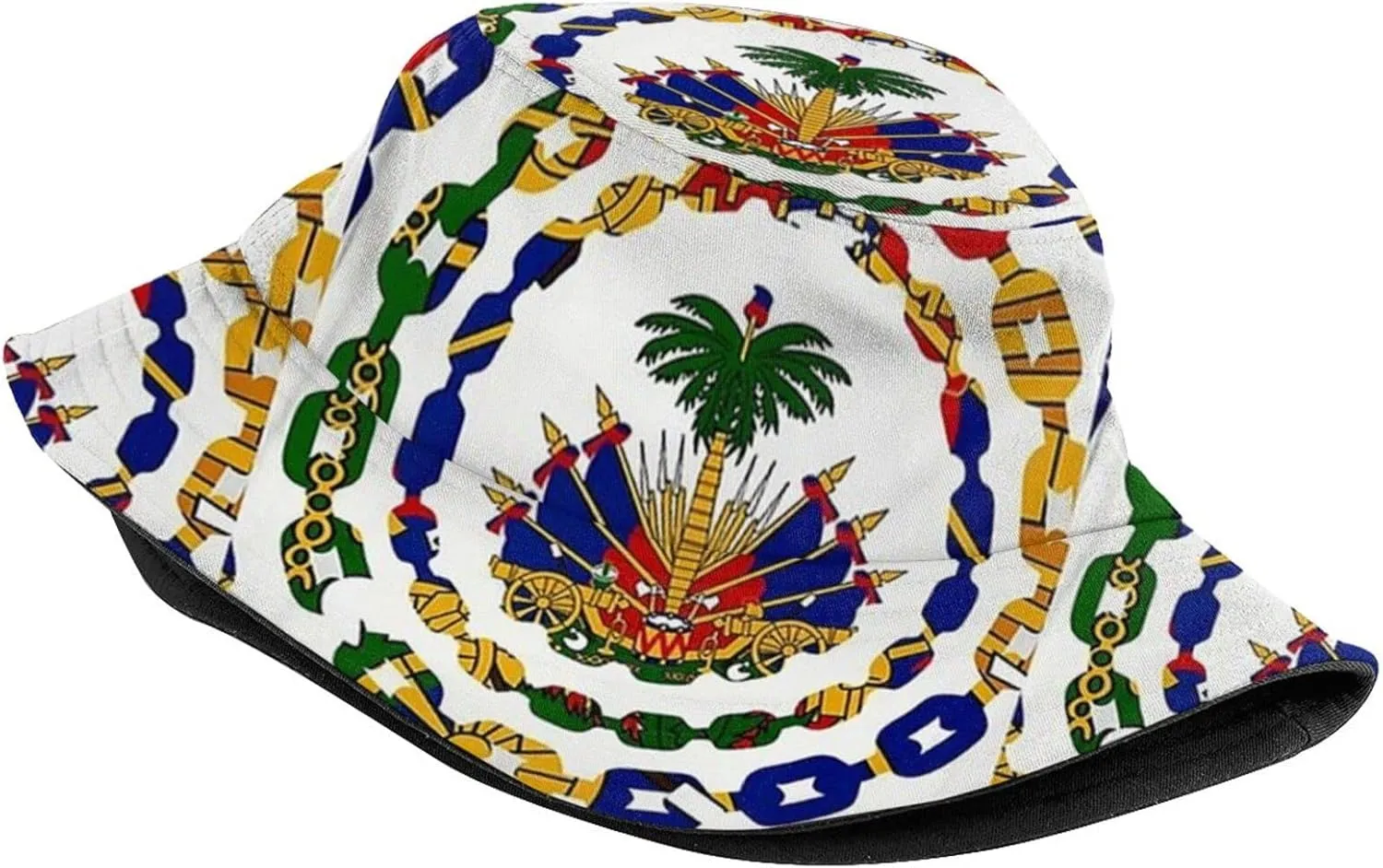Cute Haiti Flag Bucket Hat Packable Wide Brim Sun Protection Hats Outdoor Haitian Fisherman Hats for Men and Women