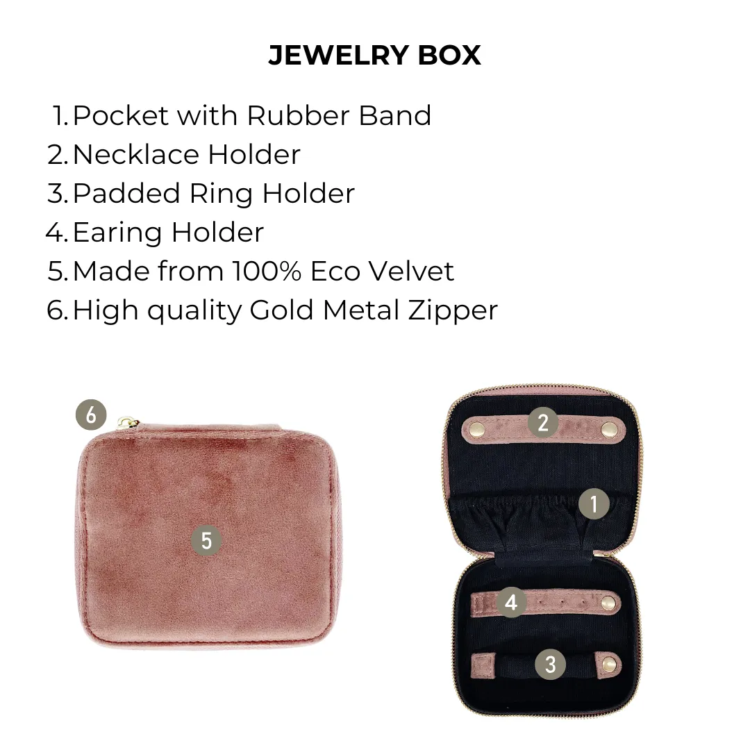 Cute Jewelry Box, Monogrammable, Pink Recycled Velvet