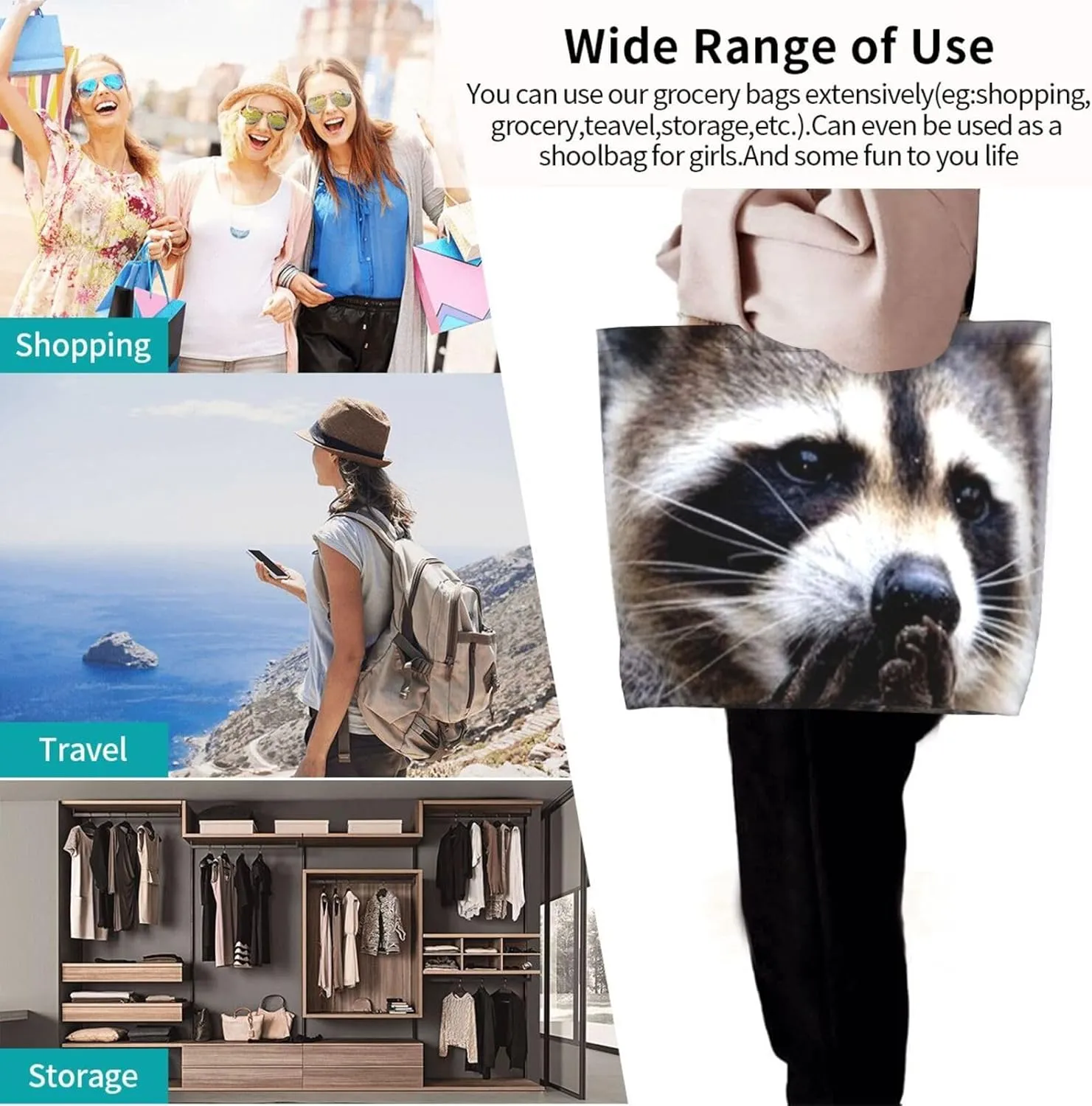 Cute Sheeps Tote Bag Shopping Bag Portable Handbags Tote Shoulder Bucket Bags for Women