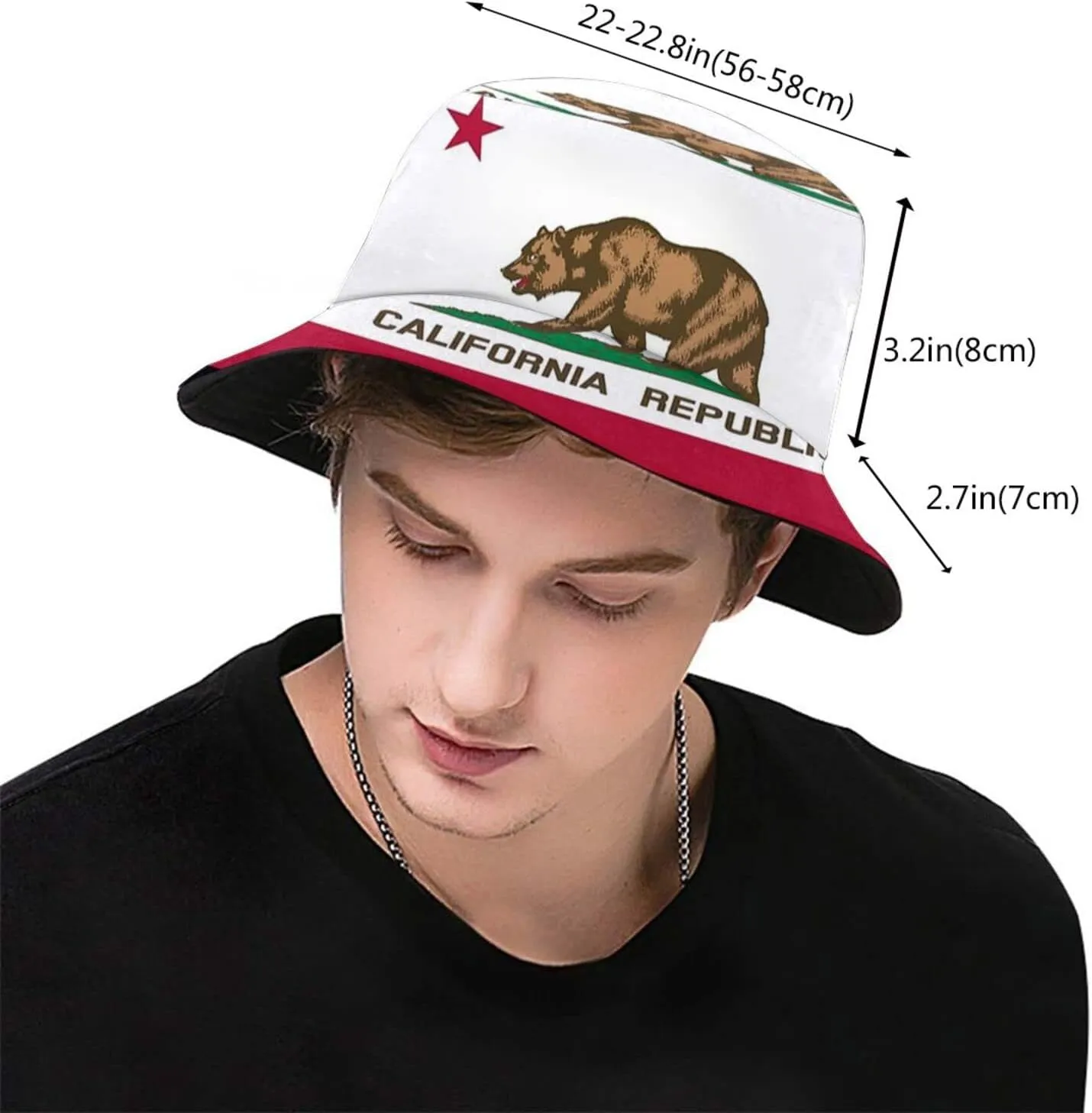 Cute State Flag Bucket Hats Fashion Sun Cap Packable Outdoor Patriotic Fisherman Hat for Women and Men