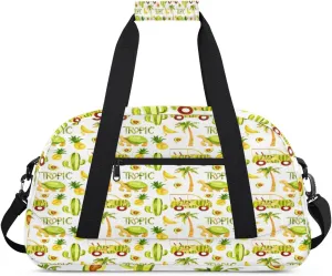 Cute Tropic Animals Kids Overnighted Duffel Bag Carry-On Size & Ideal for School Practice or Weekender Travel with Zip and Shoulder Stra for Boys & Girls