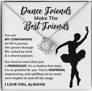 Dance Friend Necklace Message Card Box Love Knot Standard - Ballerina Dancing Recital Friendship Sister