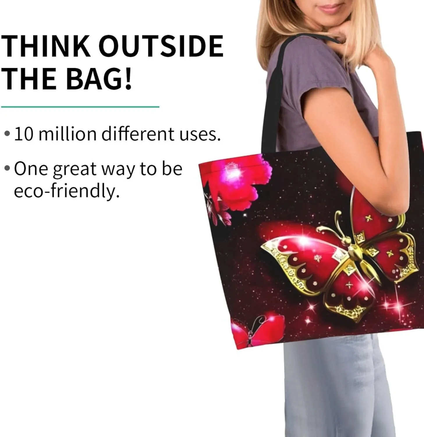Dandelions Blow Into Birds Black Tote Bag Shopping Bag Portable Handbags Tote Shoulder Bucket Bags for Women 19.7x15.7