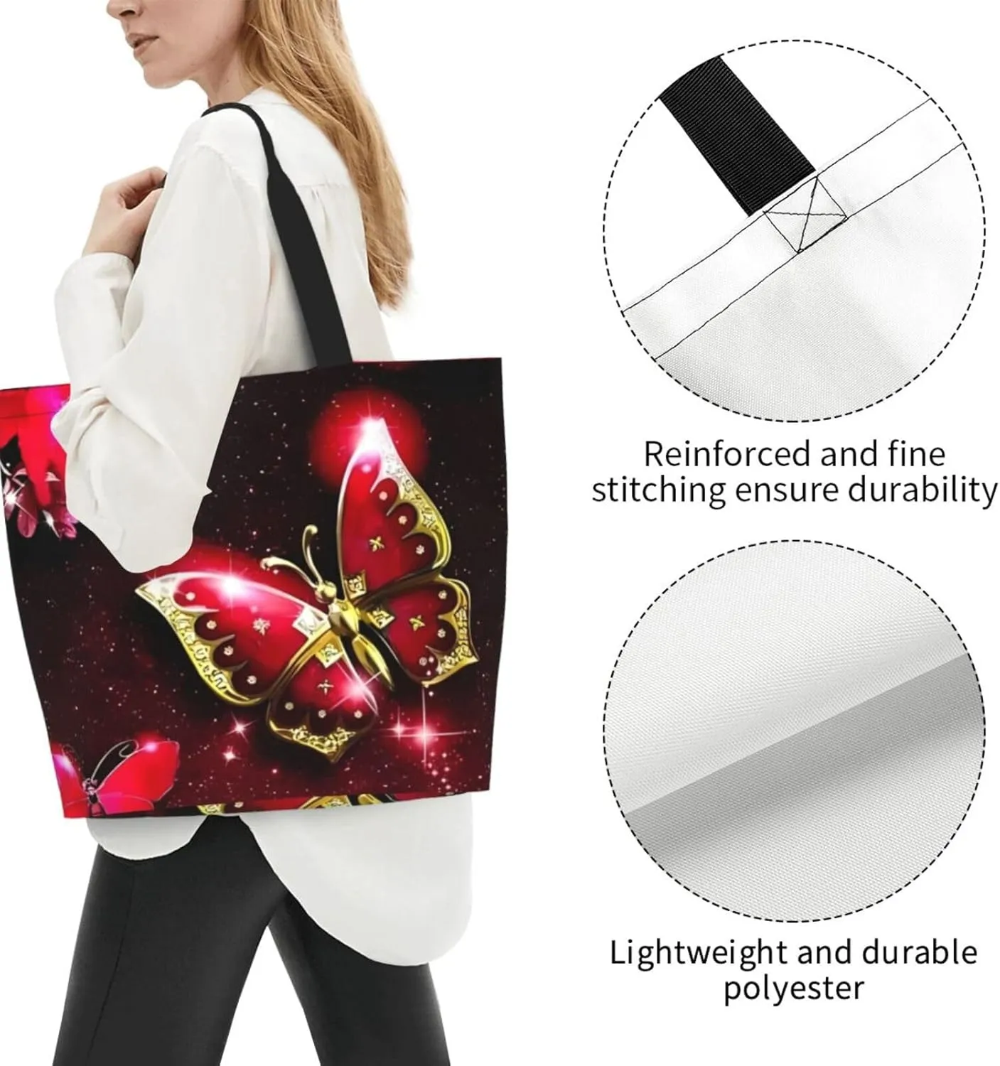Dandelions Blow Into Birds Black Tote Bag Shopping Bag Portable Handbags Tote Shoulder Bucket Bags for Women 19.7x15.7