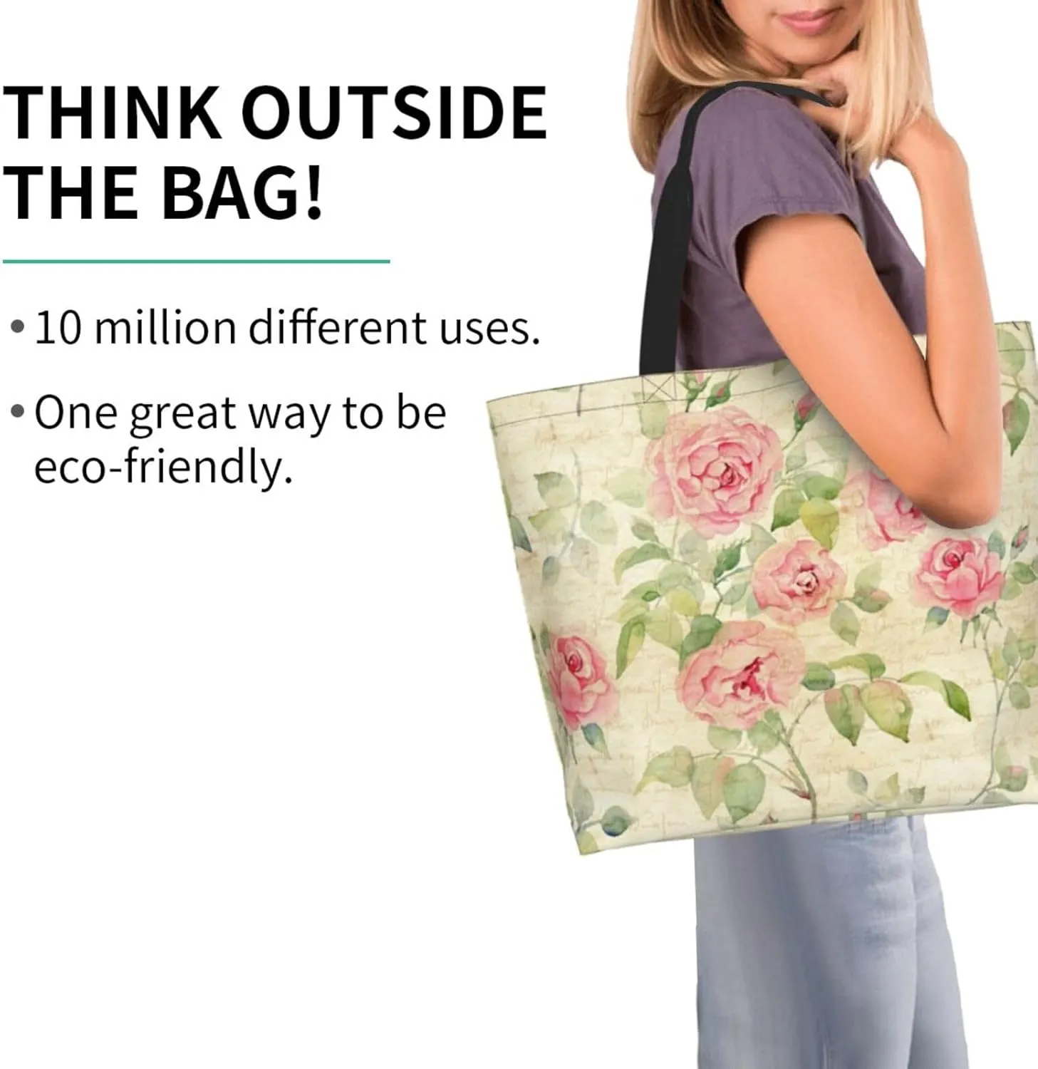 Dandelions Blow Into Birds Black Tote Bag Shopping Bag Portable Handbags Tote Shoulder Bucket Bags for Women 19.7x15.7