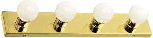 Design House 500868 4-Light Vanity Strip Light Contemporary Dimmable for Bathroom, Bedroom, Makeup Vanity, Polished Brass