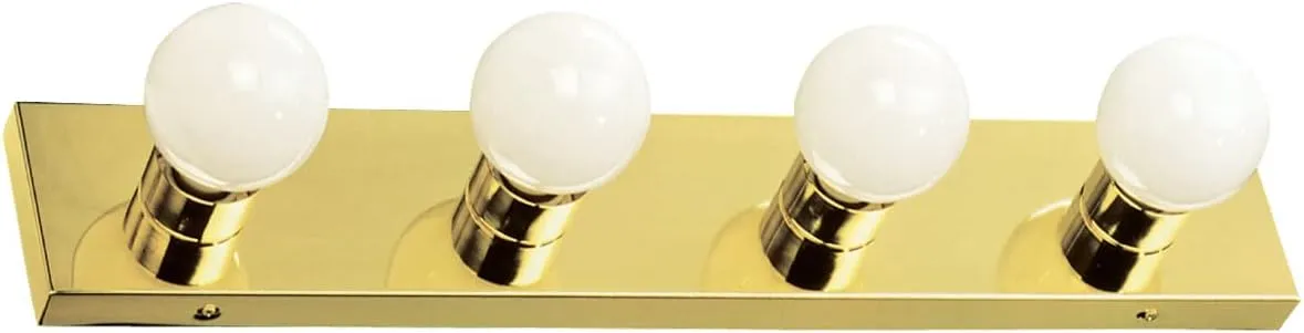 Design House 500868 4-Light Vanity Strip Light Contemporary Dimmable for Bathroom, Bedroom, Makeup Vanity, Polished Brass