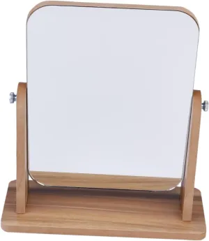 Desktop Vanity Mirror Square Makeup Mirror Square Cosmetic Mirror Desk Mirror Decor Household Mirror Stereo Mirror Single Side Mirror Desktop Mirror Wooden Mirror Portable Mirror