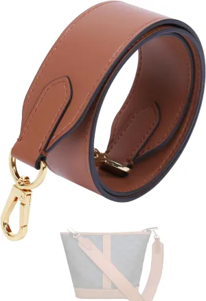 DGAZ Vachetta Leather Crossbody Strap for Celine Bucket bag with Gift Box, Handmade DIY purse strap(1.5 Inch Wide,35.4 Inch Long,Caramel (caramel thread))
