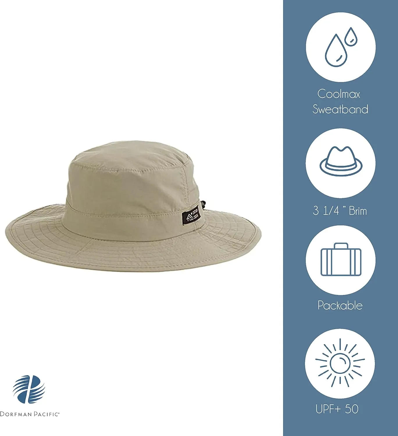 DHC Outdoor Men’s 1 Piece Big Brim Boonie Hat with Nylon Chin Cord