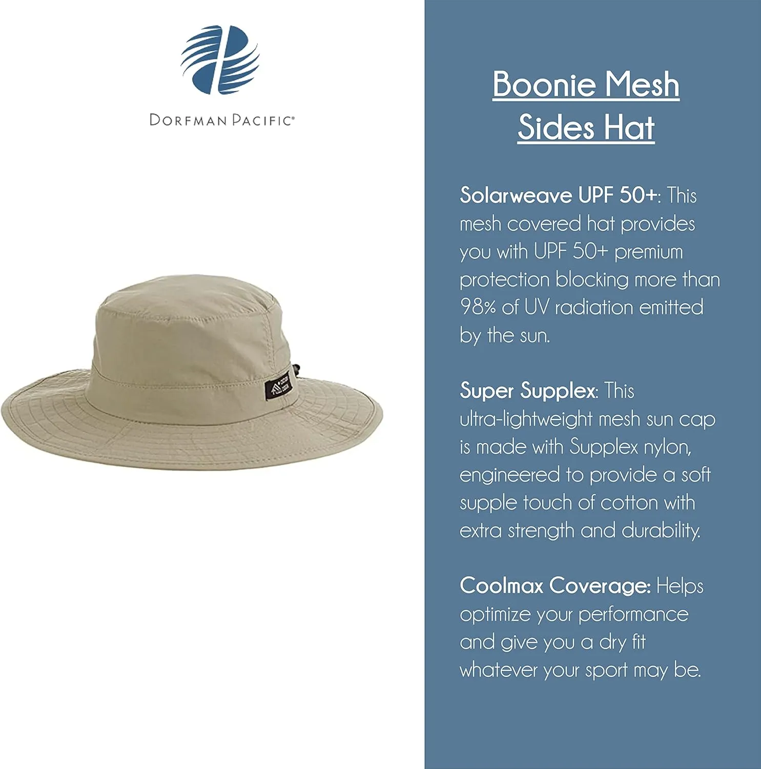 DHC Outdoor Men’s 1 Piece Big Brim Boonie Hat with Nylon Chin Cord