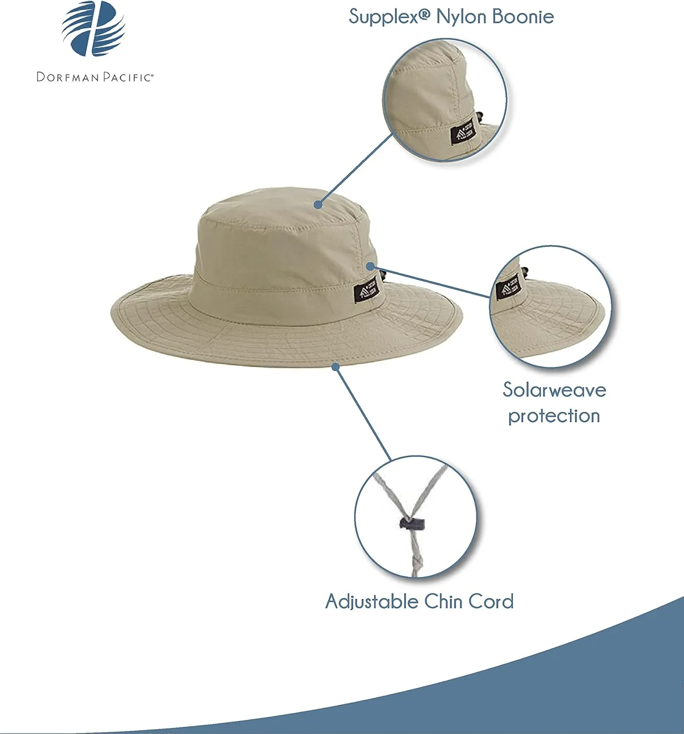 DHC Outdoor Men’s 1 Piece Big Brim Boonie Hat with Nylon Chin Cord