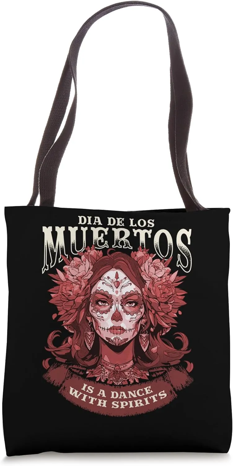 Dia de los Muertos Dance With Spirits Sugar Skull Art Tote Bag
