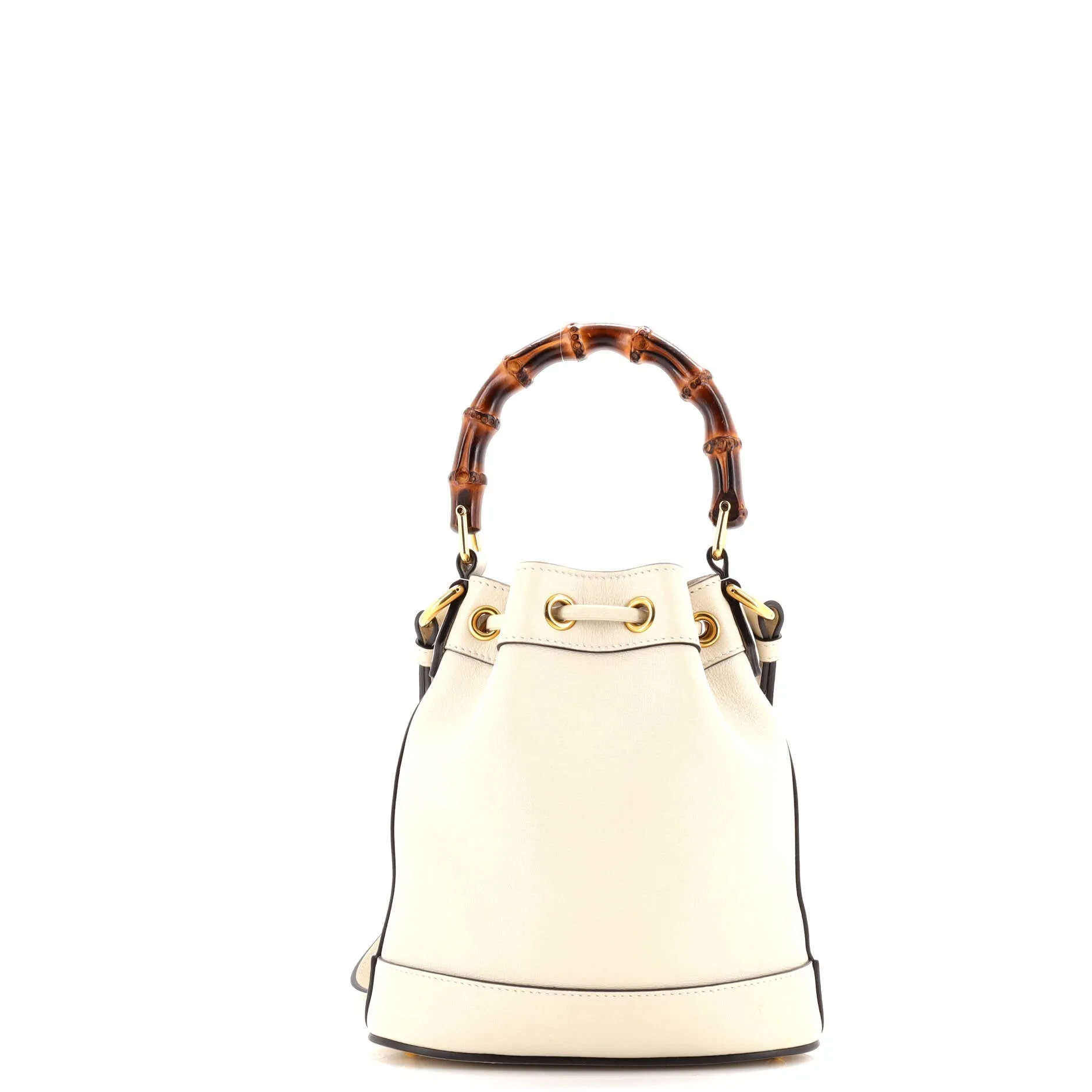 Diana NM Bamboo Drawstring Bucket Bag Leather Mini