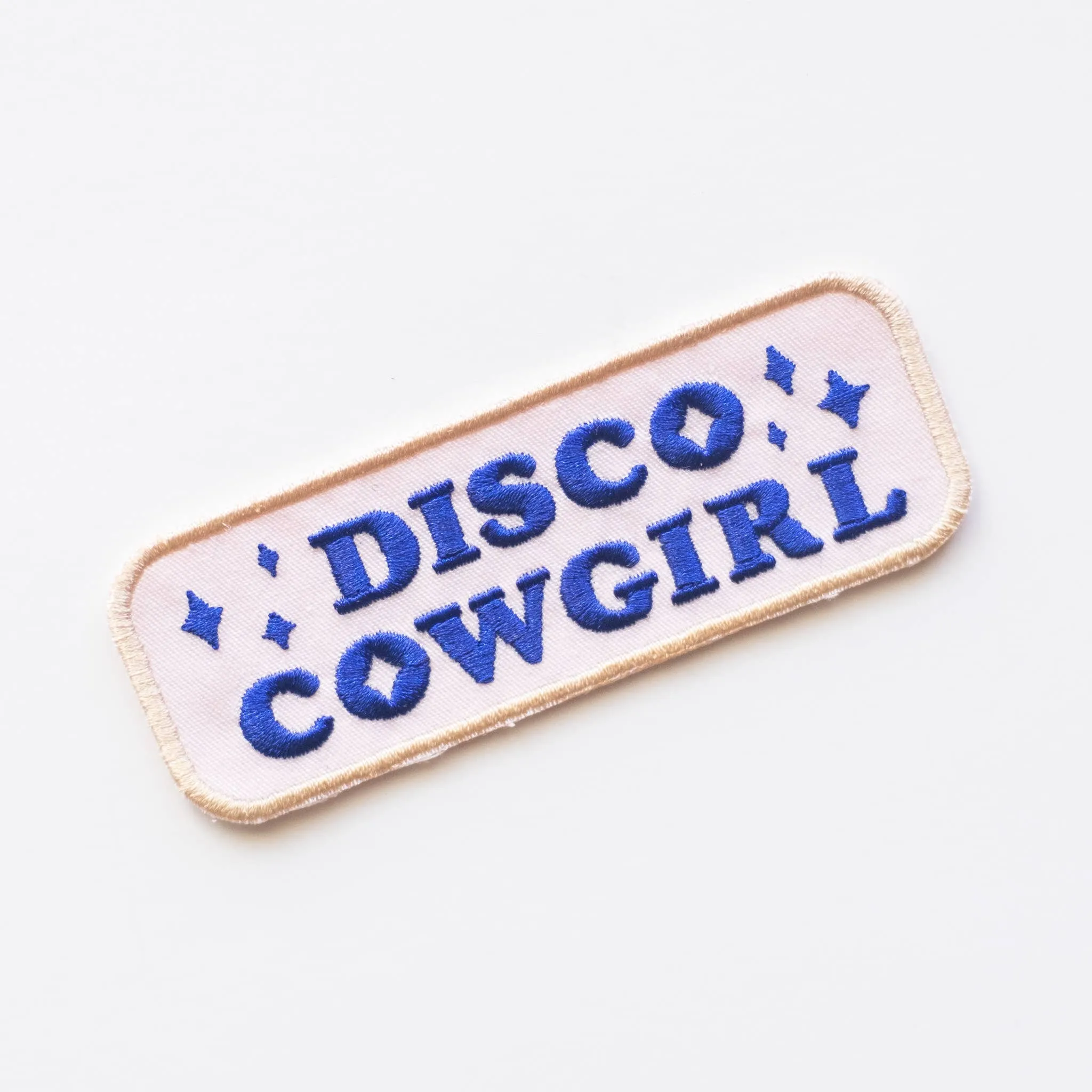 Disco Cowgirl Embroidered Iron on Patch: No