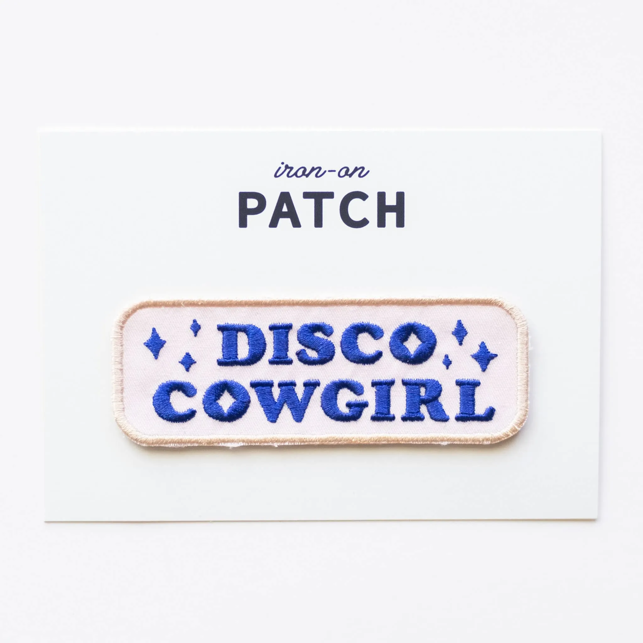 Disco Cowgirl Embroidered Iron on Patch: No